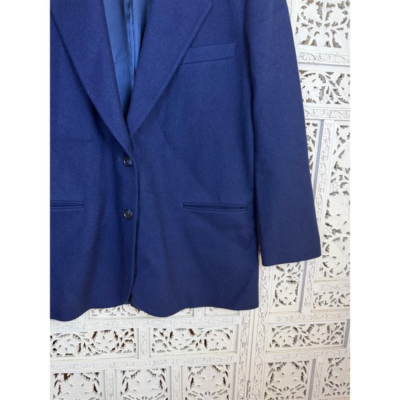 Vintage LL Bean Wool Navy Blue Blazer Womens 12 Preppy Academia Luxury Workwear - Picture 2 of 7